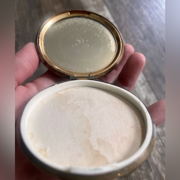 Early 19th century Romantic VTG Brass Victorian Ceramic Painting Compact Mirror - Picture 6 of 12